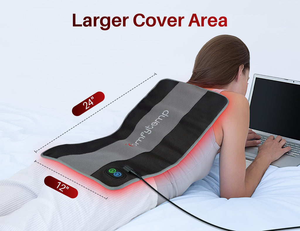 Comfytemp Red Light Therapy Mat for Body, 33'' x 17'', 660nm & 850nm | Flexible Near Infrared Light Therapy Pad, Wearable Light Blanket with Timer, for Back Belly Knee Joint Muscle, Home Use