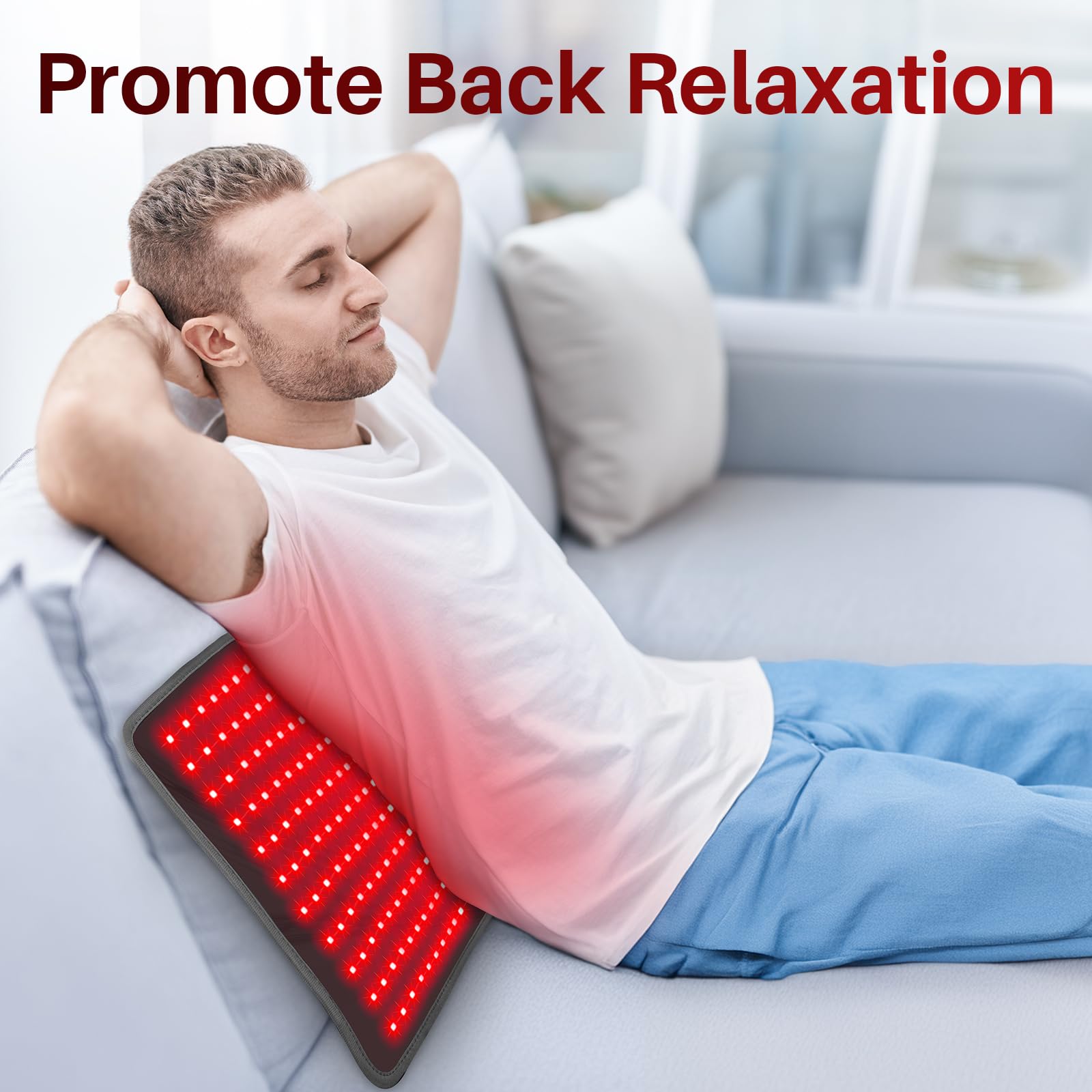 Comfytemp Red Light Therapy Mat for Body, 33'' x 17'', 660nm & 850nm | Flexible Near Infrared Light Therapy Pad, Wearable Light Blanket with Timer, for Back Belly Knee Joint Muscle, Home Use