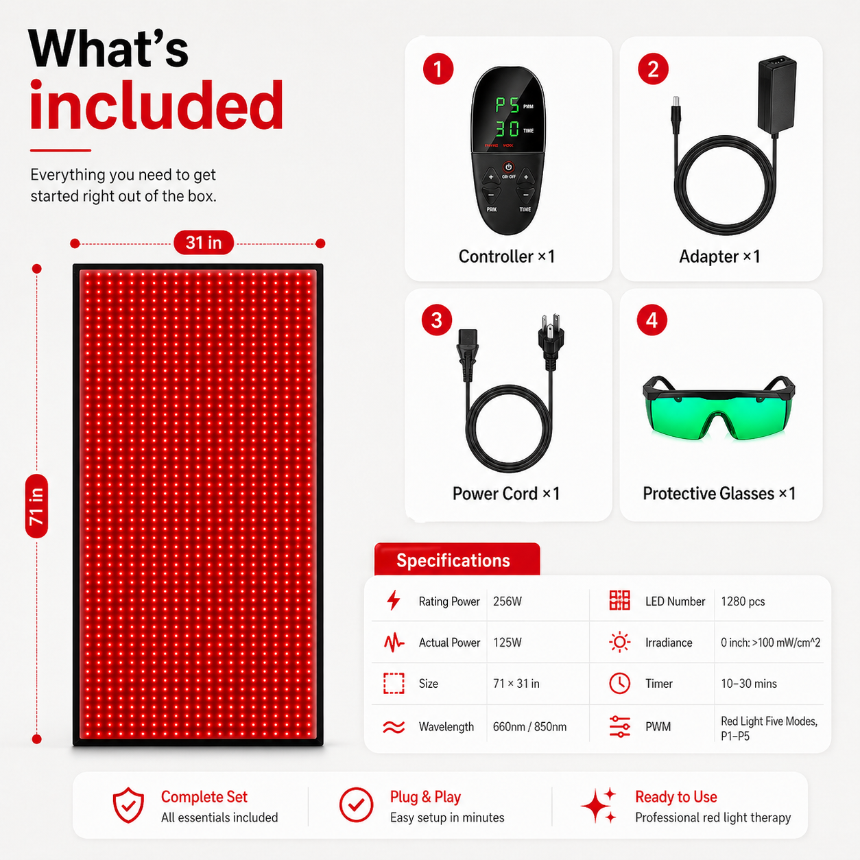FullGlow™ 180 Full Body Red Light & Near Infrared Mat